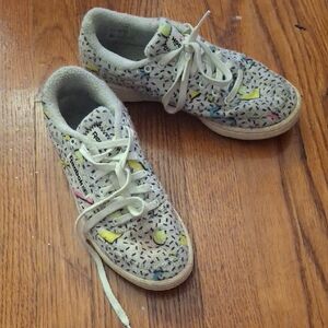 Reebok White Sneakers with Colorful Patterns